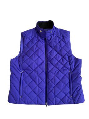 Lauren Ralph Lauren Active Quilted Purple Vest Full Zip XL